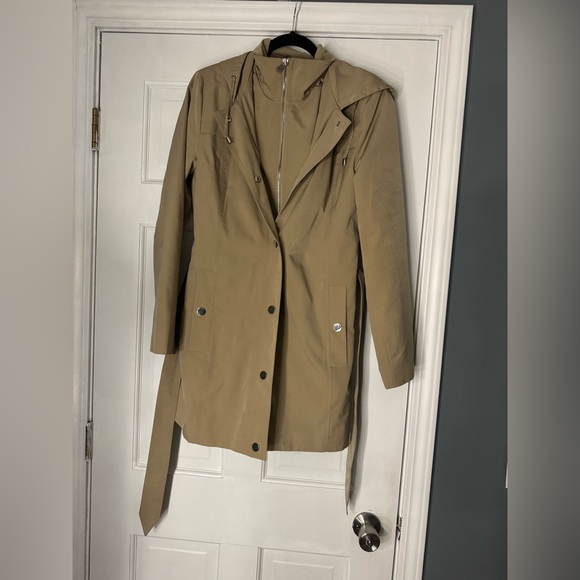croft & barrow Jackets & Blazers - croft & barrow Tan Hooded Trench Coat